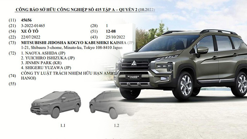 Mitsubishi Xpander Cross 2023 được đăng ký bảo hộ, sẽ sớm ra mắt Việt Nam