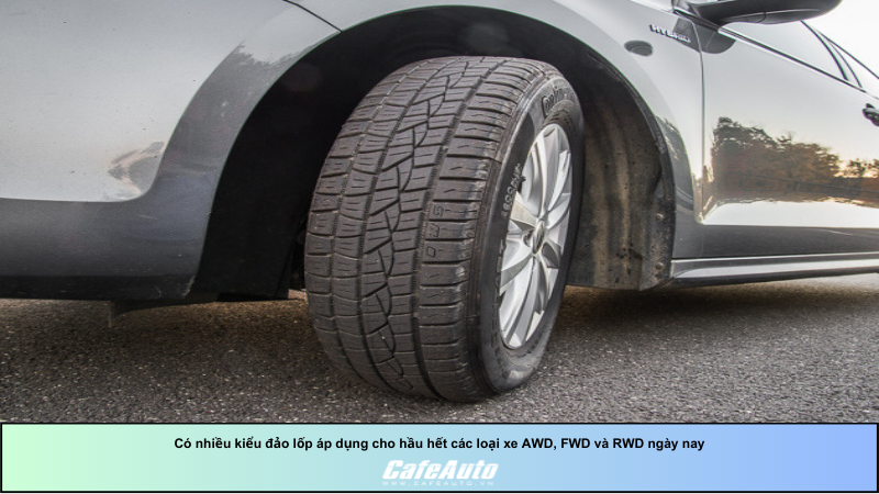 Có nhiều kiểu đảo lốp áp dụng cho hầu hết các loại xe AWD, FWD và RWD ngày nay