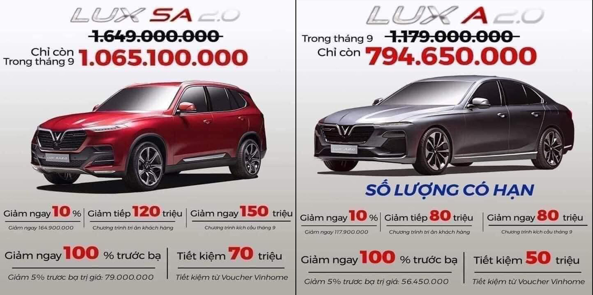 VinFast LUX giảm giá gần 600 triệu tại đại lý, thực hư ra sao?
