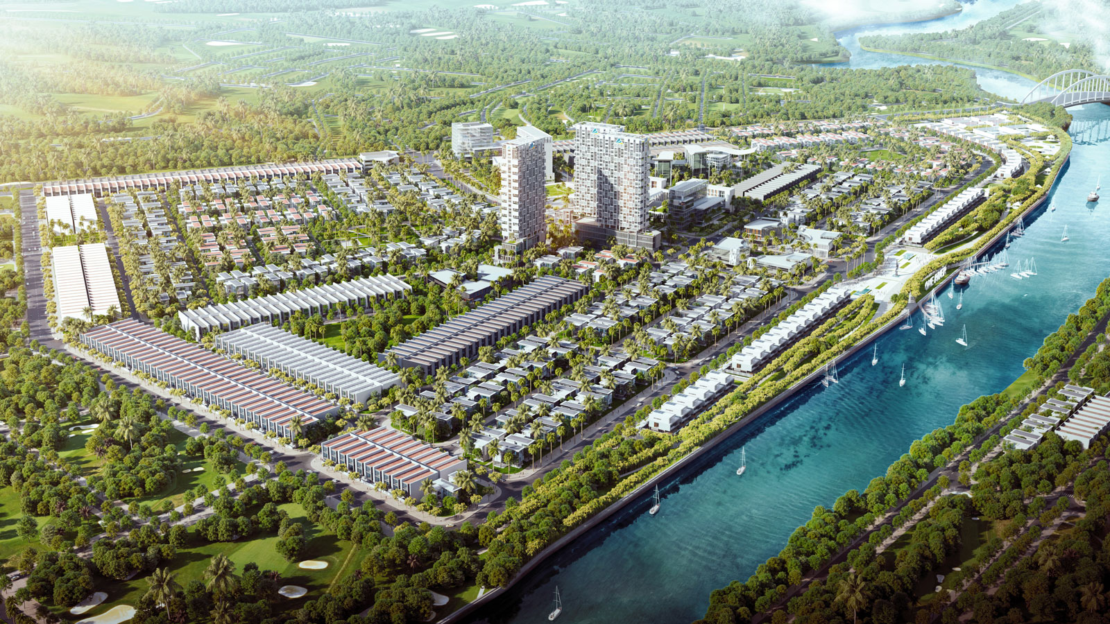 Phối cảnh tổng thể khu phức hợp One River Đà Nẵng