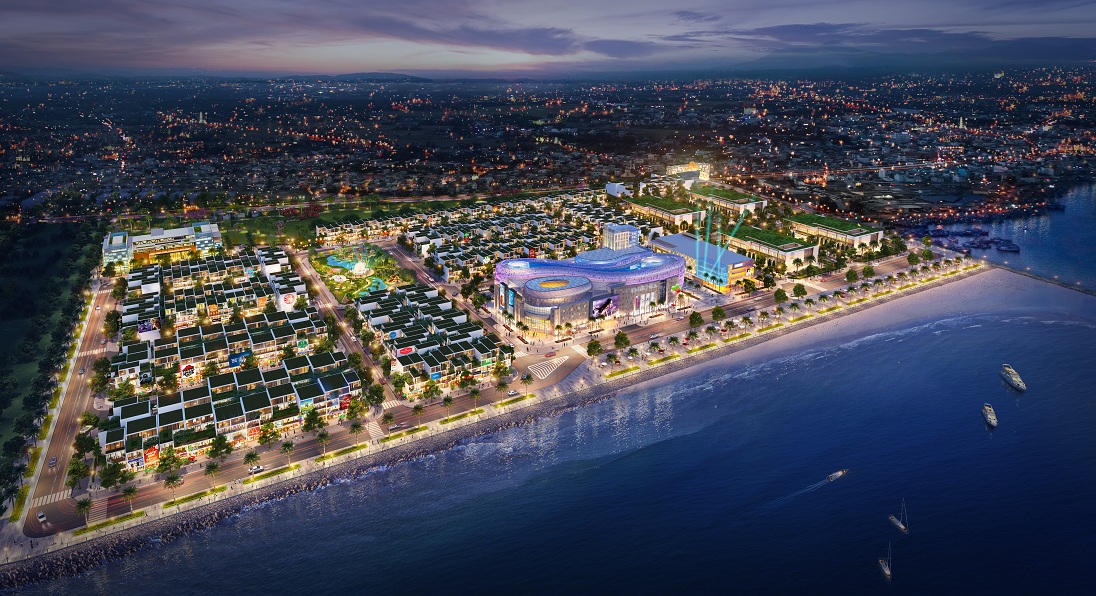 Phối cảnh tổng thể dự án khu phức hợp Queen Pearl Marina Complex