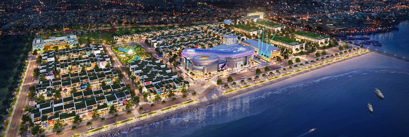 Phối cảnh tổng thể dự án khu phức hợp Queen Pearl Marina Complex