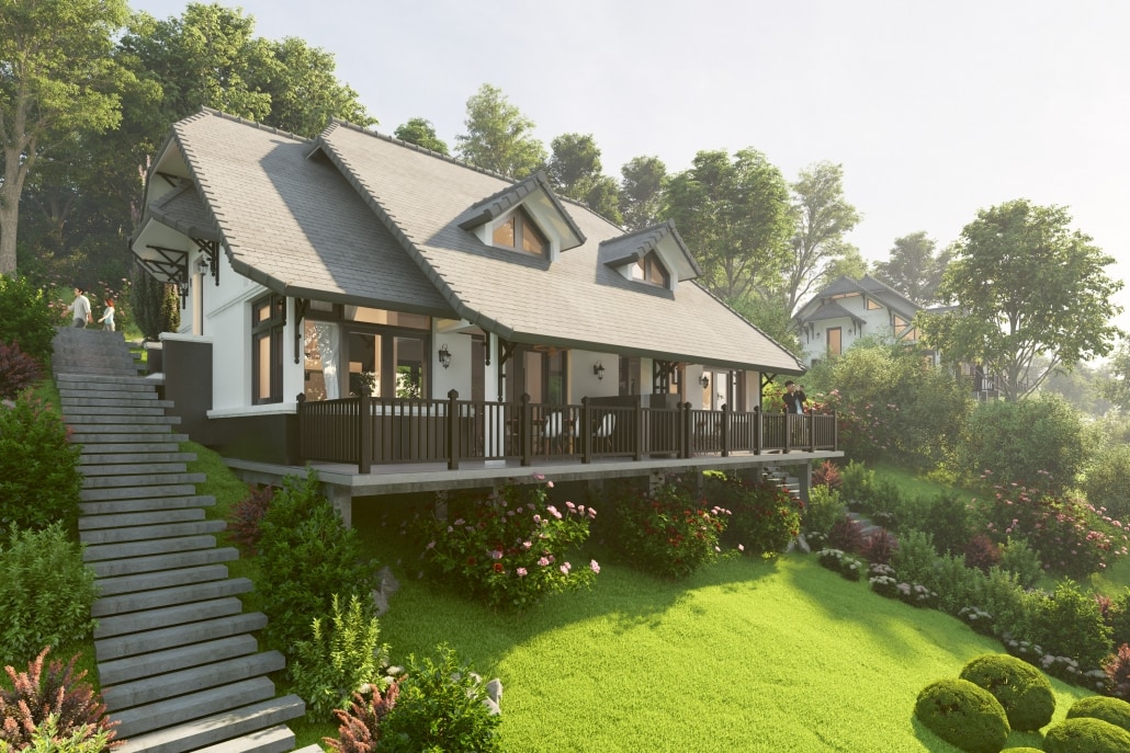 Phối cảnh biệt thự tại dự án khu du lịch sinh thái nghỉ dưỡng Panorama Hill