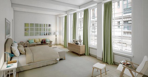 Các phòng trong căn hộ được đổ trần cao, mỗi phòng được trang trí nhẹ nhàng, sang trọng. Căn hộ được xây từ những năm 1920 và đã được đổi mới hoàn toàn.