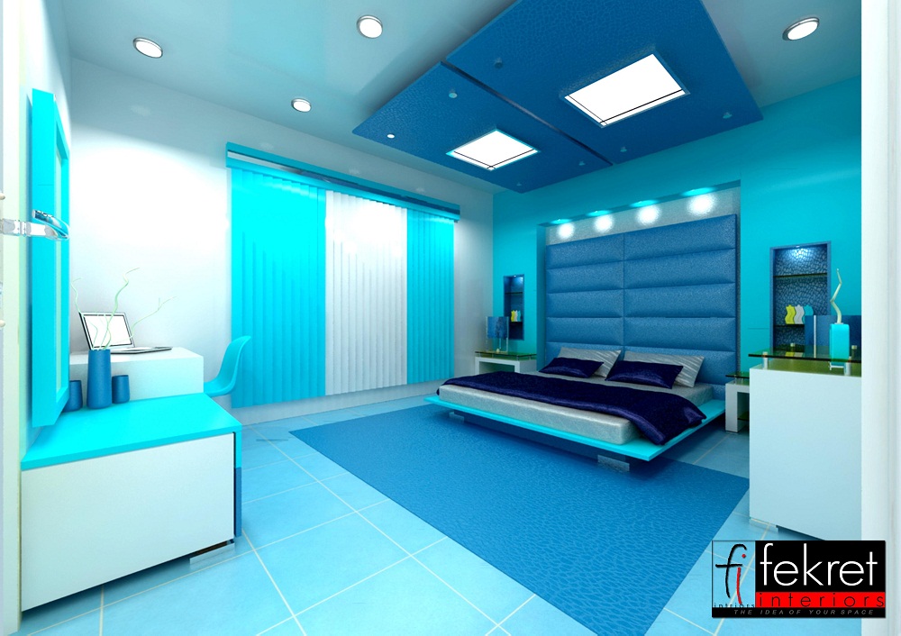 Phòng ngủ đẹp màu xanh nước biển  không gian yên bình và thanh mát