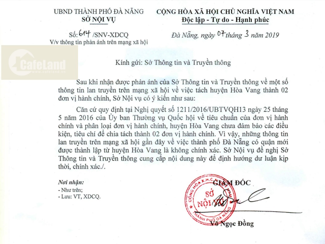 Đà Nẵng: Phủ nhận tin đồn có quận mới để trục lợi của cò đất