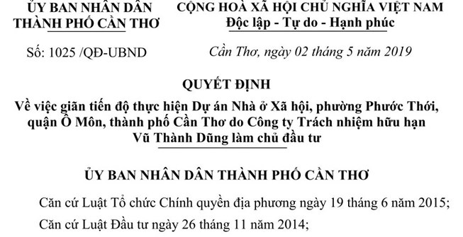Cần Thơ: Giãn tiến độ một dự án nhà ở xã hội Cần Thơ: Giãn tiến độ một dự án nhà ở xã hội