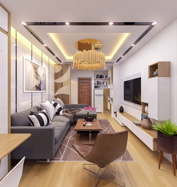 15 mẫu trần thạch cao phòng khách nhà ống đẹp 2021 - CafeLand.Vn