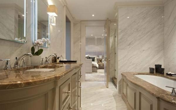 Nhà tắm ốp đá marble nâu Nhà tắm ốp đá marble nâu