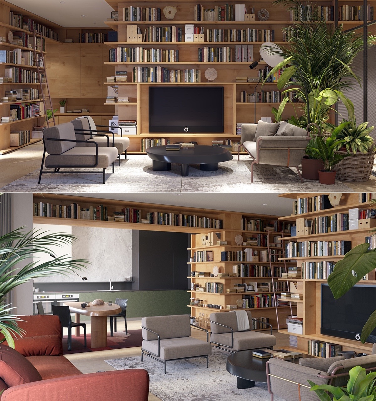 Thiết kế đa dạng kệ sách phòng khách đẹp phù hợp với mọi không gian nội thất