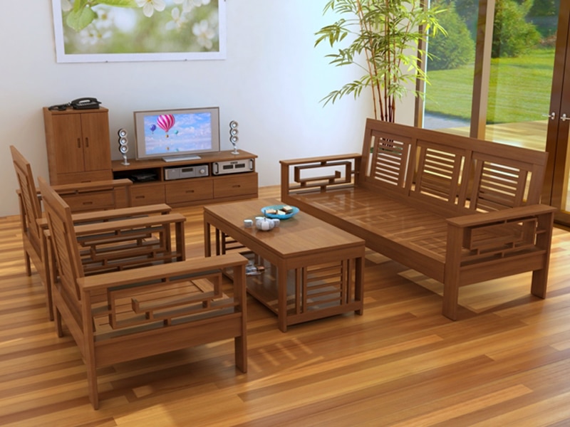 Bàn ghế gỗ cho không gian phòng khách thêm sang trọng - CafeLand.Vn
