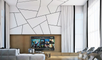 Biến tấu với những mảng tường đơn điệu trong phòng khách