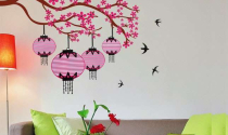 Giấy dán tường trang trí nội thất tết
