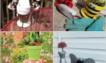 Tái chế những đồ vật cũ trang trí sân vườn độc đáo