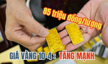 Giá vàng hôm nay 10-4: Tiếp tục tăng chóng mặt lên gần 85 triệu đồng/lượng