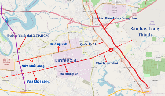 Tuyến đường nghìn tỉ kết nối Vành đai 3, quốc lộ 51, cao tốc, sân bay Long Thành vừa được khởi công, bất động sản Nhơn Trạch có 
