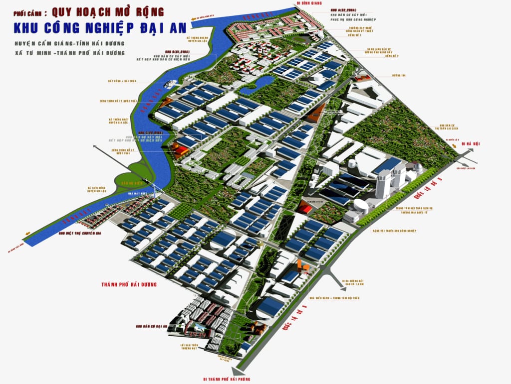 VỊ TRÍ KHU CÔNG NGHIỆP ĐẠI AN NẰM LIỀN KỀ QUỐC LỘ 5 THUẬN TIỆN KẾT NỐI GIAO THƯƠNG