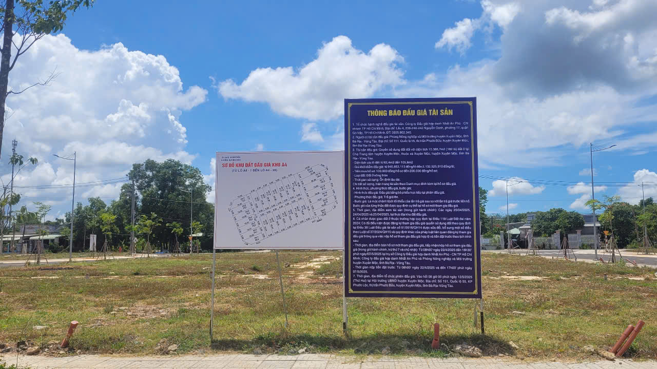 57 lô đất mà Bà Rịa - Vũng Tàu vừa đấu giá thành công nằm ở đâu?