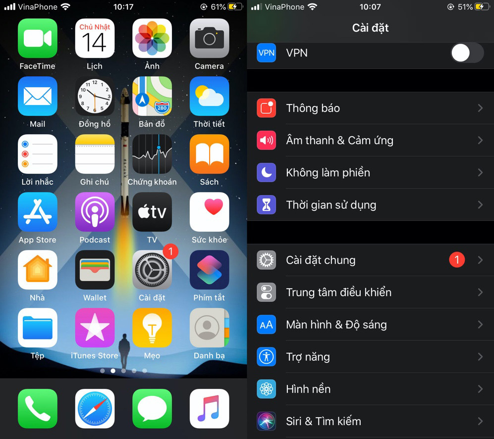 Bước 2: Tại trình đơn Settings (Cài đặt), bạn di chuyển xuống dưới và chọn mục Screen Time (Thời gian sử dụng).