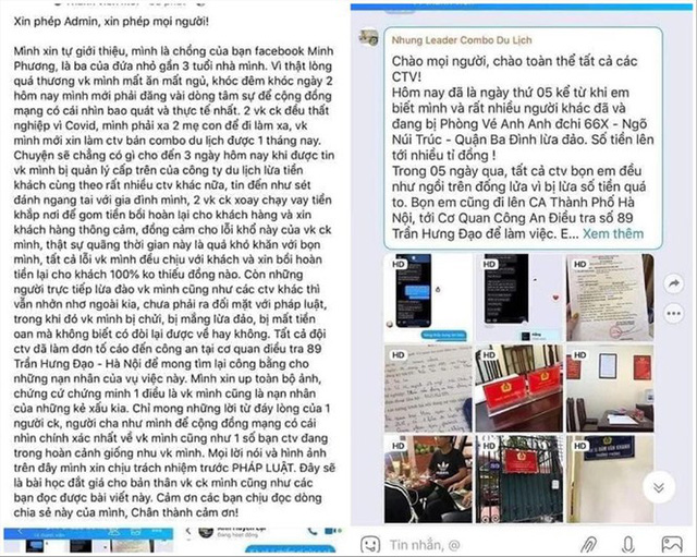 Khách du lịch bị lừa đăng trạng thái trên facebook