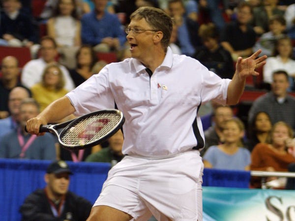 Chơi tennis, chạy bộ là sở thích của Bill Gates.