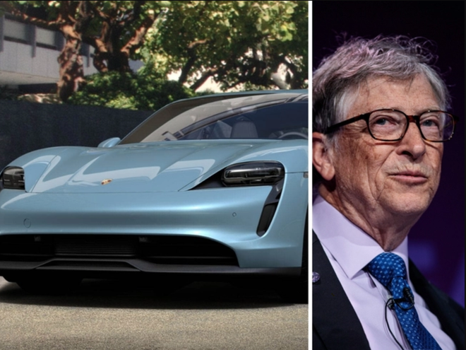 Bill Gates sở hữu một bộ sưu tập những chiếc xe sang trọng, bao gồm cả một số chiếc Porsches đắt tiền, trong đó có Porsche Taycan Turbo S đời mới giá 187.000 USD. Ảnh: The Economic Times.