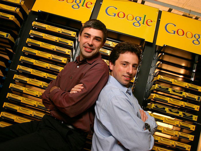 Larry Page (trái) và Sergey Brin