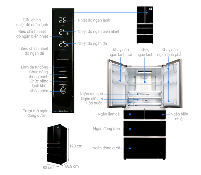 Tủ lạnh Aqua Inverter 515 lít