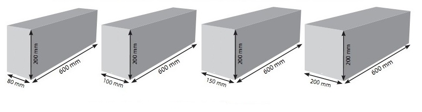 Kích thước chuẩn của gạch AAC