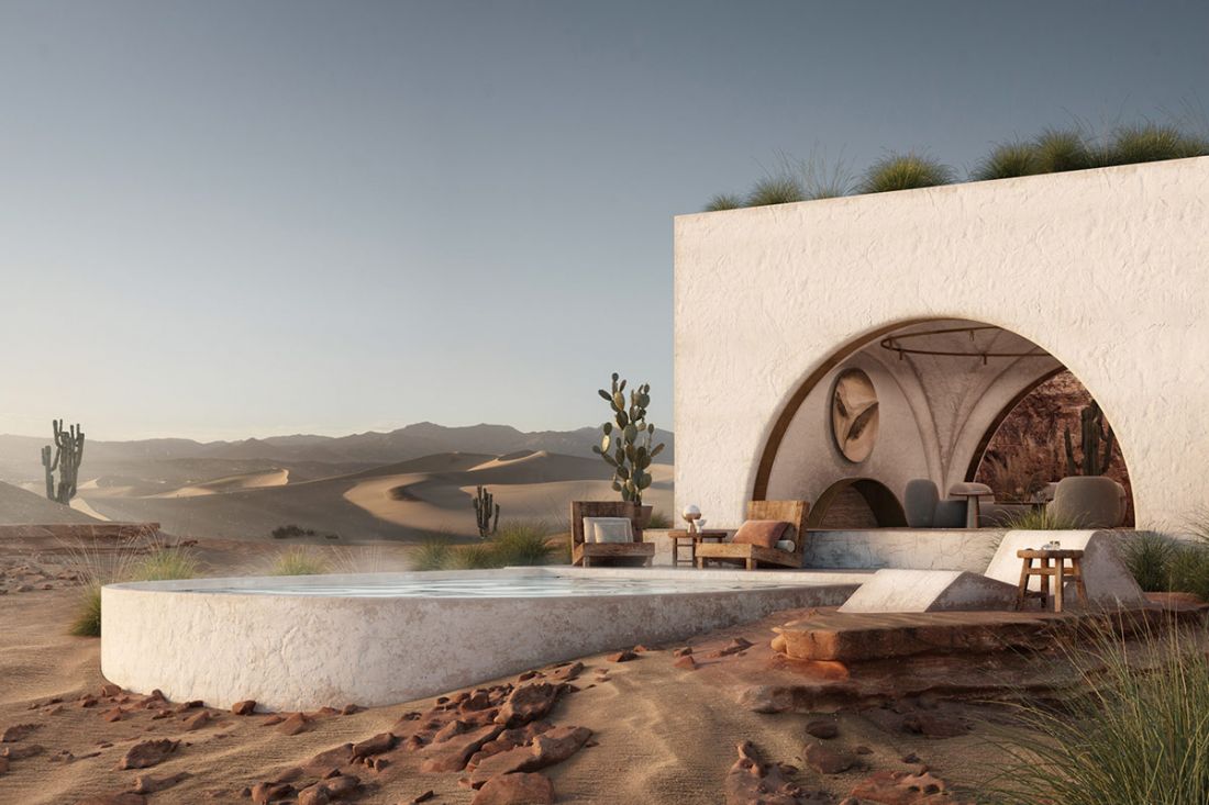Những ngôi nhà có cấu trúc độc đáo trên sa mạc