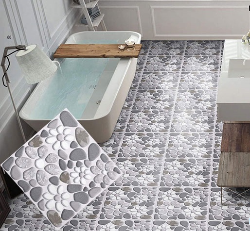 Gạch 3D nền phòng tắm đang là xu hướng được yêu thích năm