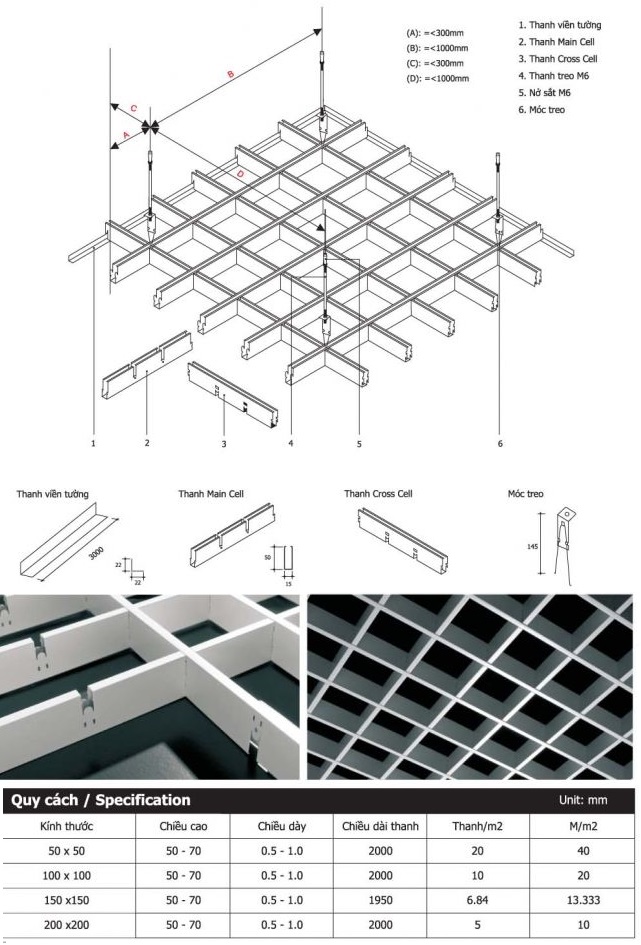 Trần nhôm caro Trần nhôm caro