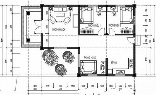 8 Mẫu Nhà Cấp 4 Có 3 Phòng Ngủ Được Ưa Chuộng Nhất 2022 - Cafeland.Vn