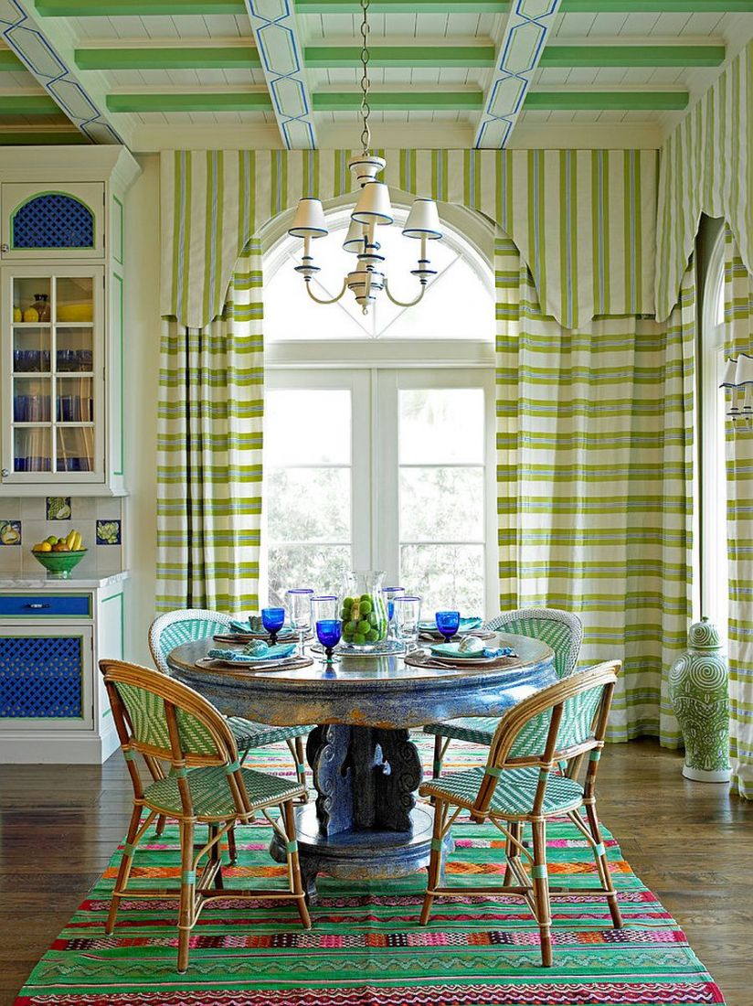 10 ý tưởng trang trí phòng ăn màu xanh mát mẻ và bắt mắt