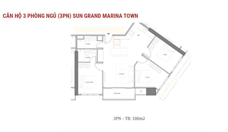 Căn hộ 2 phòng ngủ Sun Grand Marina Town Hạ Long