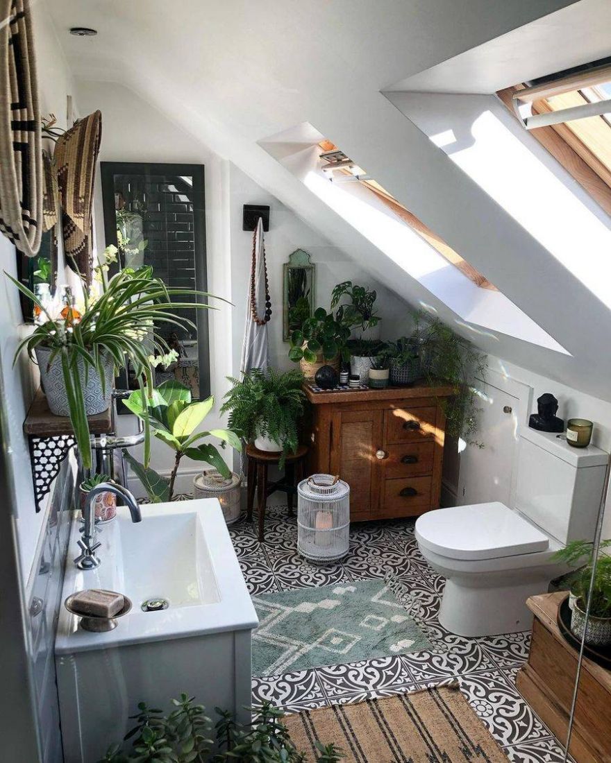Trang trí phòng tắm mang phong cách Bohemian quyến rũ Trang trí phòng tắm mang phong cách Bohemian quyến rũ