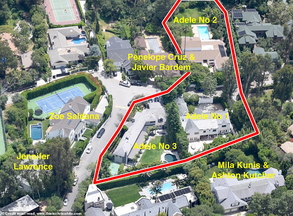 Adele's 3 villas worth more than 30 million USD in Beverly Hills