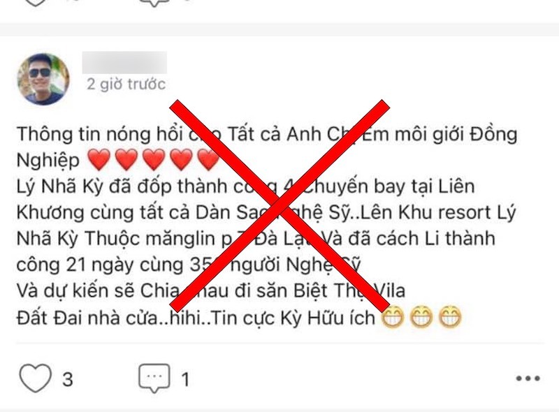 Môi giới bịa chuyện Lý Nhã Kỳ cùng 350 nghệ sĩ đi săn đất giữa mùa dịch