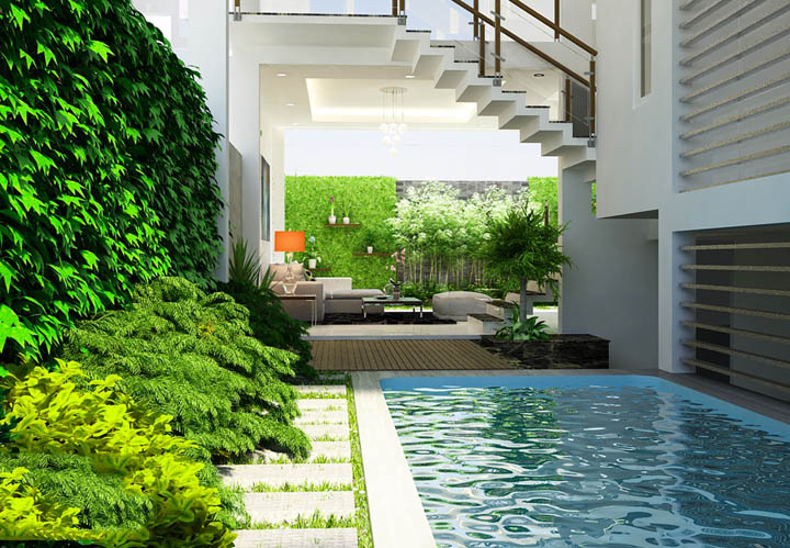 Bể bơi mini sẽ là điểm nhấn cho căn nhà của bạn. Không gian nhỏ bé nhưng đầy tính thẩm mỹ, bể bơi mini sẽ đem lại cảm giác thoải mái, sảng khoái khi trải nghiệm trong không gian này.