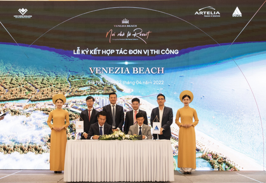 Hưng Vượng Developer hợp tác Delta Group và Artelia Việt Nam phát triển Venezia Beach HomeResort