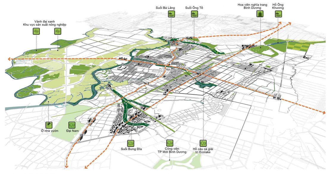 Quy hoạch 6 phân khu đô thị tại Bến Cát đến năm 2040