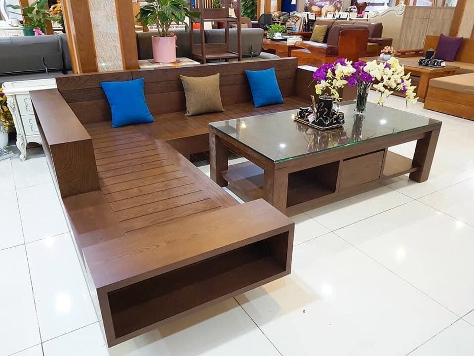 Sofa gỗ sồi Nga phòng khách