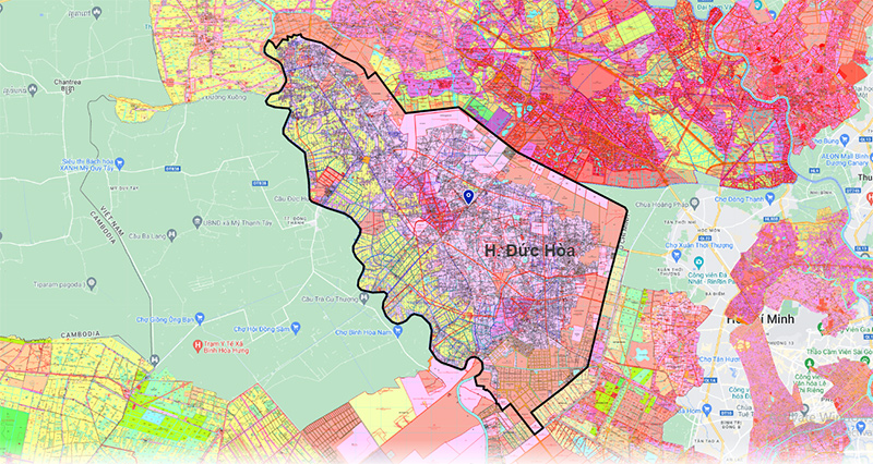 Bản đồ quy hoạch sử dụng đất, đô thị huyện Đức Hòa, Long An