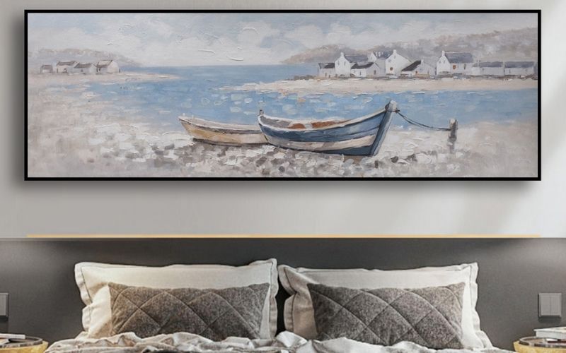 Tranh chiếc thuyền giữa biển khơi là lựa chọn lý tưởng cho người mệnh Thủy 