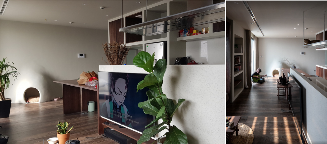 Căn hộ 2 phòng ngủ tối giản có hẳn nhà dành cho thú cưng của gia chủ độc thân tại Hà Nội