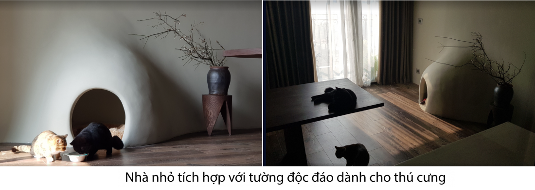 Căn hộ 2 phòng ngủ tối giản có hẳn nhà dành cho thú cưng của gia chủ độc thân tại Hà Nội