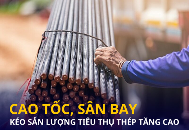 Cao tốc, sân bay kéo sản lượng tiêu thụ thép lên đỉnh 2023