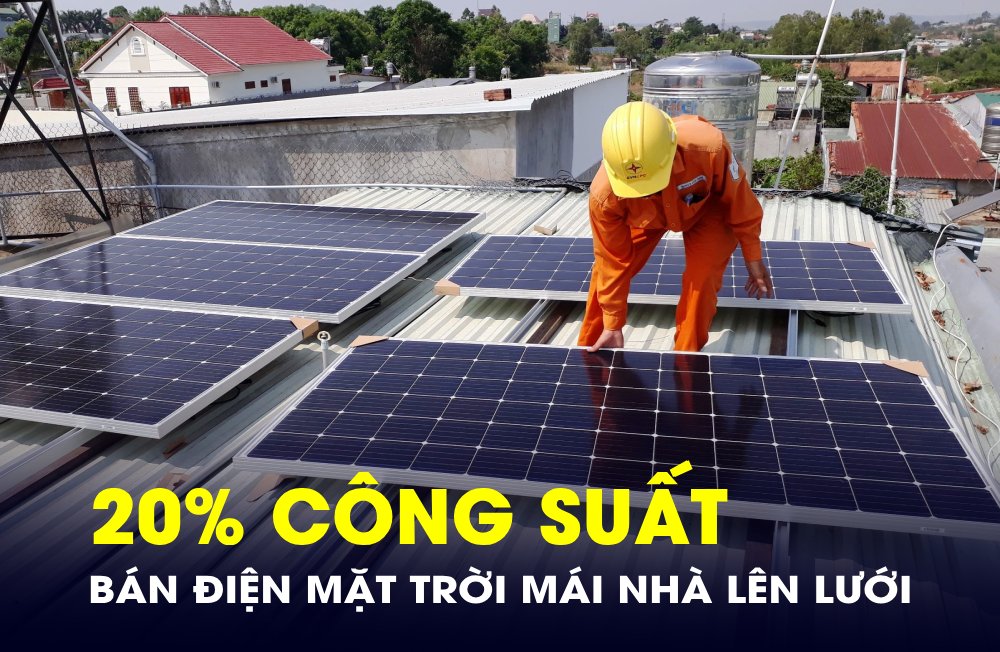 Người dân được bán tới 20% công suất điện mặt trời mái nhà