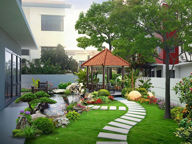 Xu hướng thiết kế sân vườn năm 2025: Hài hòa thiên nhiên và hiện đại hóa- Ảnh 1.