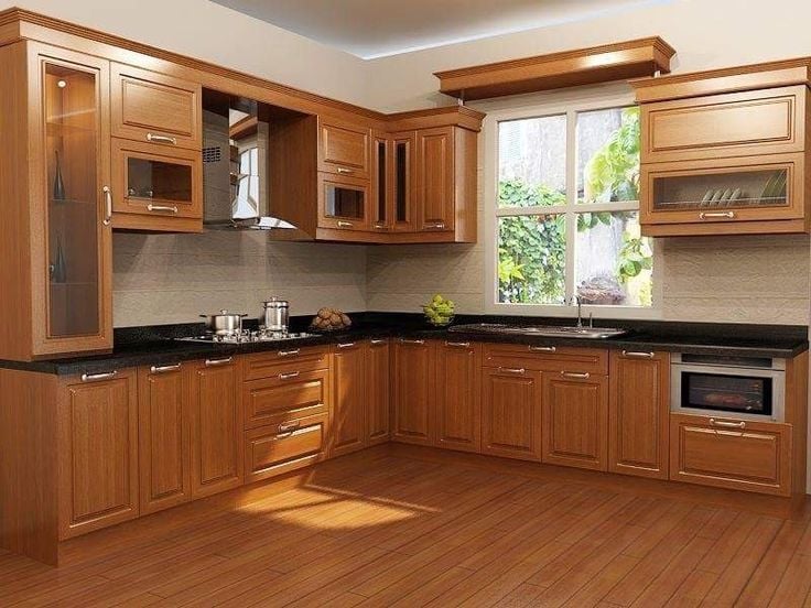 Tủ bếp bằng gỗ tự nhiên: Lựa chọn hoàn hảo cho không gian bếp sang trọng- Ảnh 1.